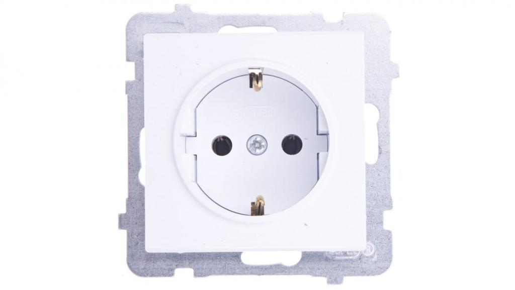 Sonata Gniazdo Pojedyncze Z/U Schuko Białe Gp-1Rs/M/00