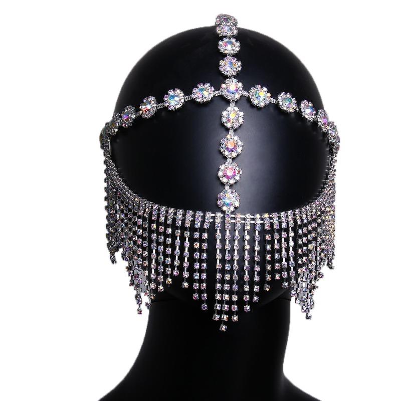 Stylish claw chain rhinestone mask evening makeup party props mask exaggerated classy