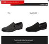 Men's Rhinestone Slip-On Leather Loafers - Pointed Toe, Large Size, British Casual Style.