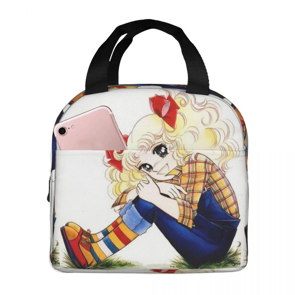 Candy Candy Anime Insulated Lunch Bag for Women Kids Portable Food Boxes Thermal Lunch Box Tote