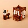 MOC Medieval  Building Blocks Set Hanging Cage Guillotine Castle Fountain Bonfire Tent Bulletin Board Ox Cart Carriage Gift Toy