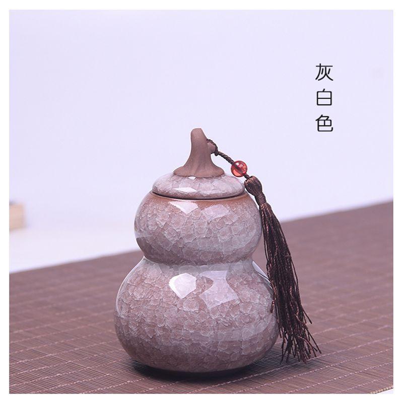 Ice Cracked Ceramic Tea Cans Tea Bag Storage Box Storage Cans with Lid Copper Buckle Tea Sets Home Decoration Accessories
