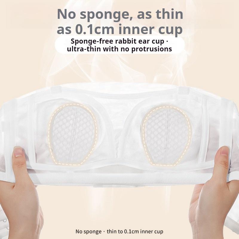 Women's Strapless Bra Non-slip Small Breast Reduction Anti-sagging Ultra-thin Bandeau Bra for Large Sizes