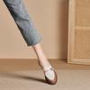 Color Matching Women's Soft Leather, Light Mouth, One-pedal Single Shoes, Small Leather Shoes Women