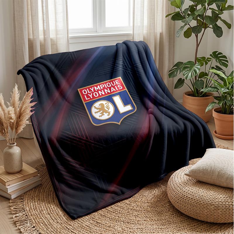 Lyon FC Soft Flannel Fleece Blanket Lightweight Cozy Warm Throw Blanket For Sofa Bed Home Decor