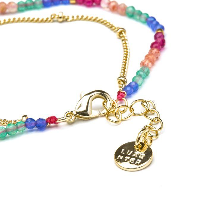 Bracelet - Luxenter - Aiel - Cristal Multicolore - Or Jaune 18K - 15 Cm + 3 Cm D'extension