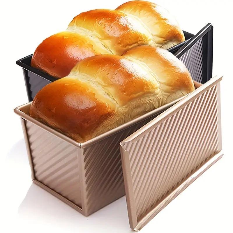 Rectangle  Loaf Pan with Sliding Lid for Sourdough Bread Making Includes Dough Scraper and Cutter Ideal for Holiday Baking