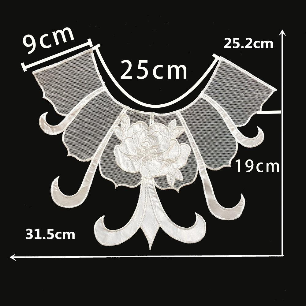 Black And White Organza Embroidery Collar Lace Mesh Lace Diy Sewing Decoration With Clothing Accessories
