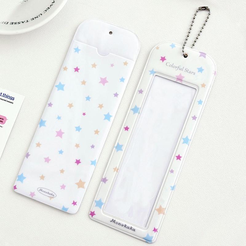 Photocard Holder Pvc Transparent Card Case Student Campus Card Access Bag Strawberry Four Grid Card Sleeve