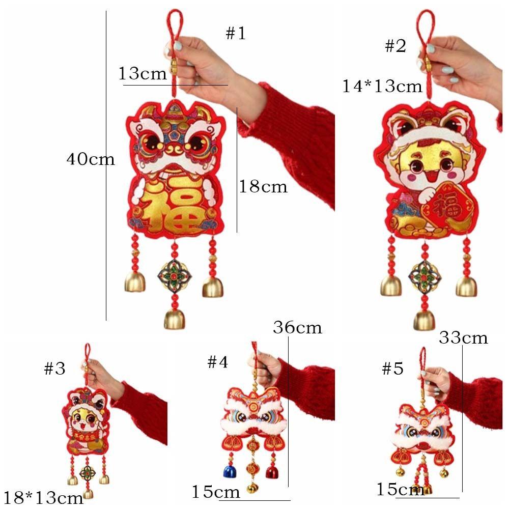 Rote chinesische Fu-Zeichen Windspiele Traditionelle Hänge-Schlangenjahr Glücksbringer-Anhänger mit Glocken Festlich