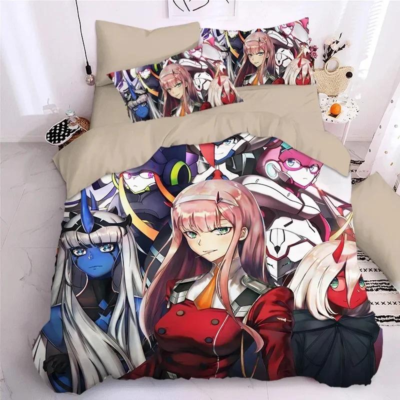 Darling In The Frank XX Bedding Sets Japan Anime Game Figure 3D Printed Duvet Cover Sets Twin Queen King Single Size Bedclothes
