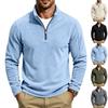 Robuster warmer Herren-Sport- und Freizeit-Pullover mit Reißverschluss und Stehkragen, locker und vielseitig, aus Fleece, für Herbst und Winter