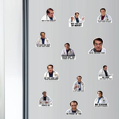 12Pcs Doctor Fridge Magnet Weight Loss Guideline Sticker Motivational Diet Helper Microwave Oven