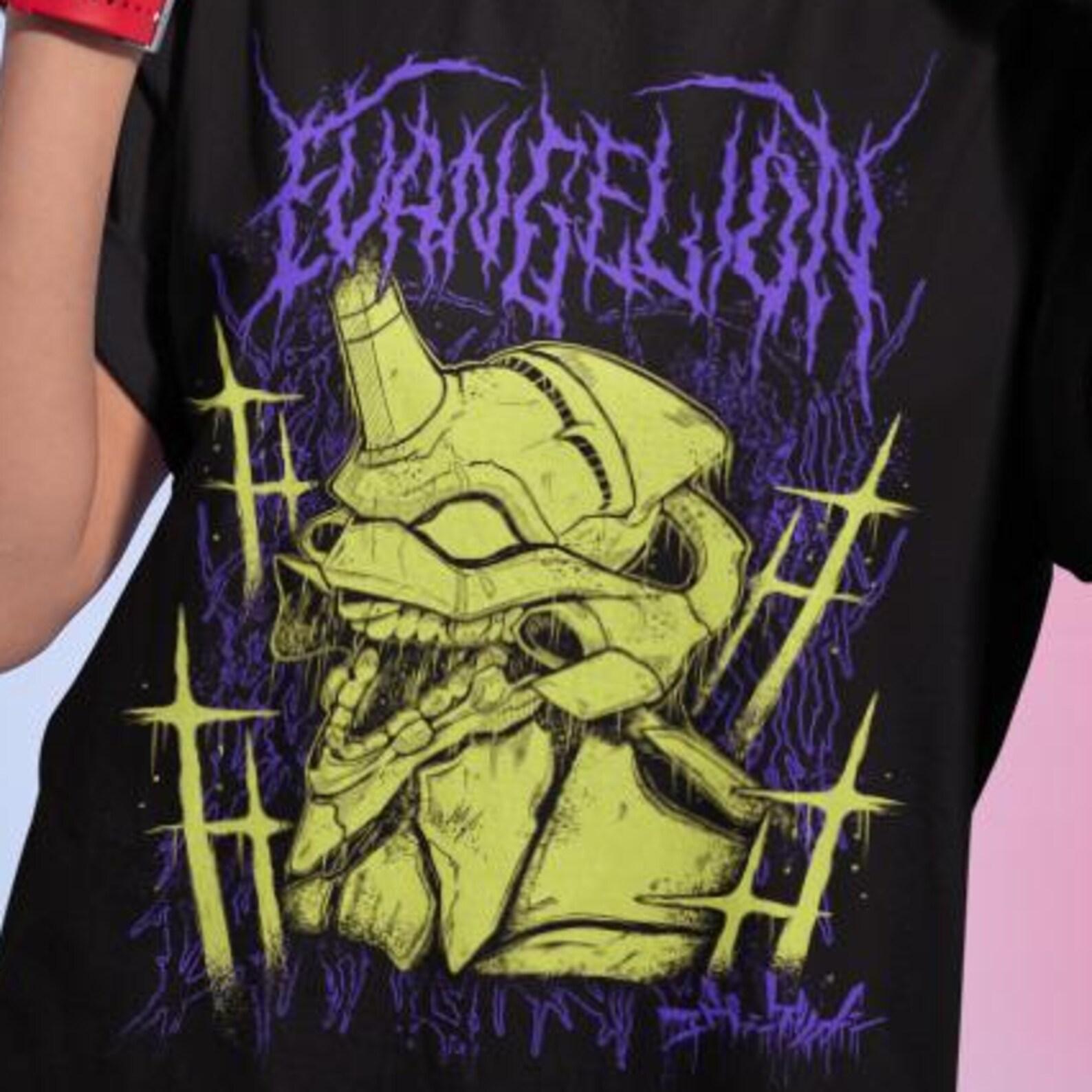Anime Shirt Neon Genesis Evangelion Eva Unit 01 Japanese Black T-shirt 2XL