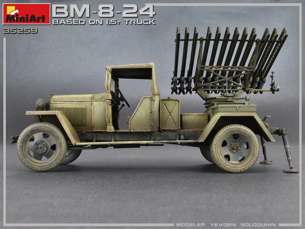 Soviet Military Truck with Katyusha Rocket Launcher WW.II 1.5t BM-8-24
