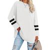 2022 Women's Loose Color Block T-Shirt with Drop Shoulder Sleeves and Round Neck