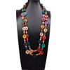 Coconut Shell Long Beaded Colorful Irregular Beaded Vintage Coated Reflective Glass Beads Chunky Costume Jewelry for Women