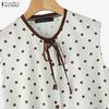 ZANZEA Women Casual Round Neck Sleeveless Polka Dot Print Tank Tops