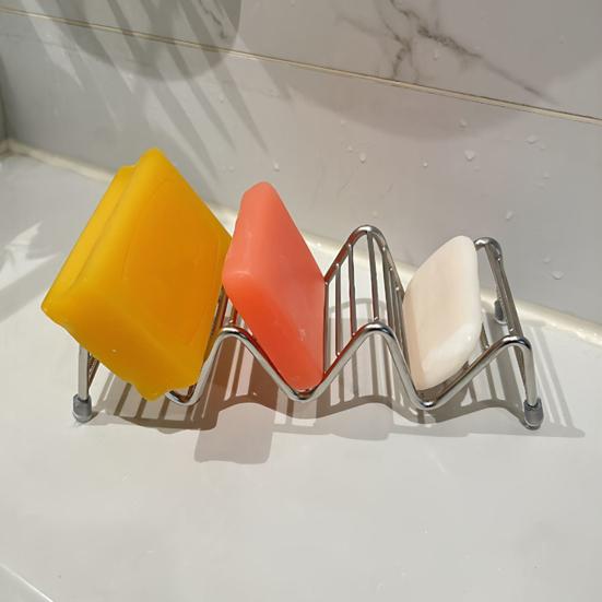 Soap Rack Nail-Free Adhesive Soap Tray with Drainage Holes Waterproof Soap Holder Bathroom Storage Organizer