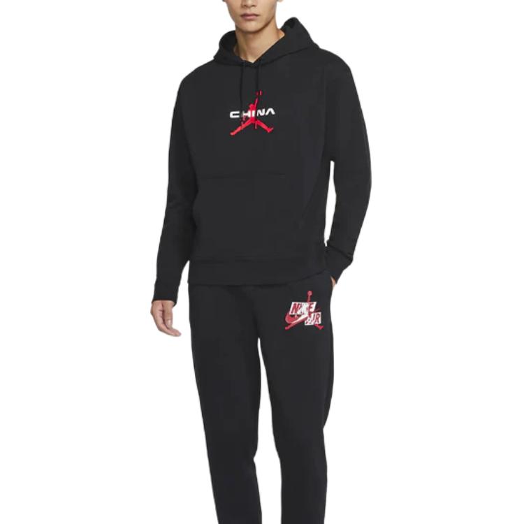 Jordan Casual Sport Drawstring Hoodie Pullover Men Tops Black DH4344-010