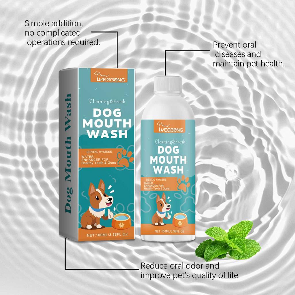 Yegbong Dog Mouthwash Caring for Your Pet's Oral Hygiene Cleans Plaque and Odor Dog Mouthwash