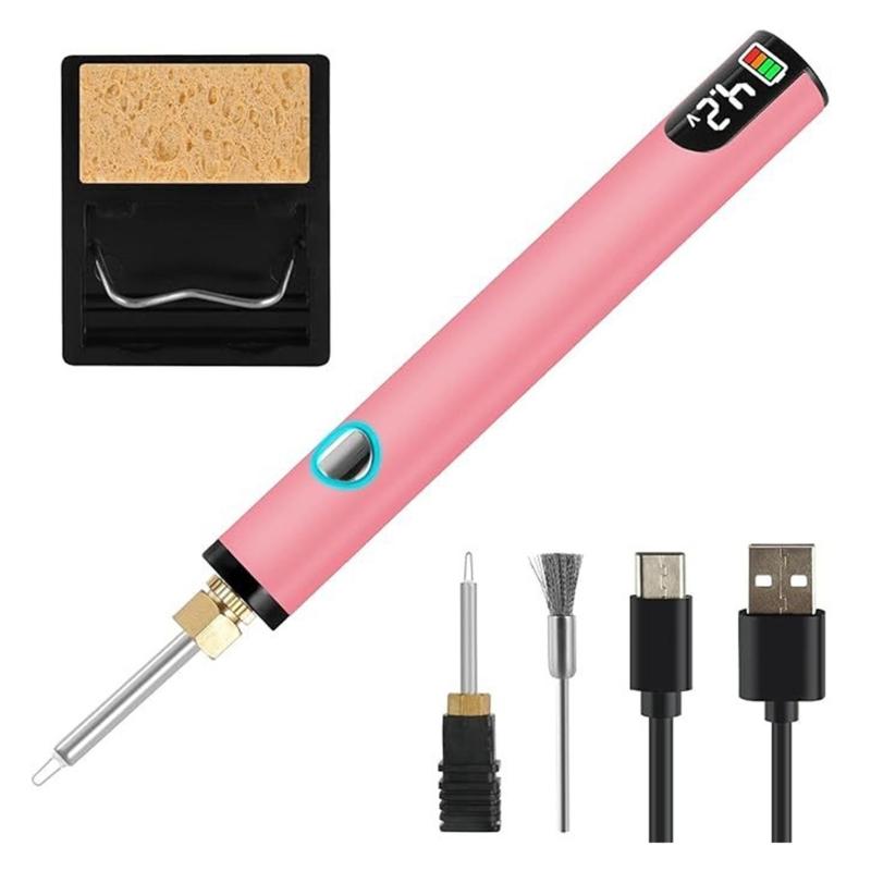 Schmuckherstellung Fadenbrennstift Set mit wiederaufladbaren Designs und 2 Spitzen Geeignet für Nähen Weben und Schnüren