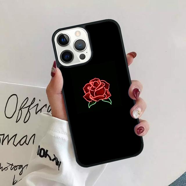 

Neon Rose phone Case Cover For iPhone 17 Air 16 15 14 Plus apple 16 11 12 13 Pro Max coque iPhone 13
