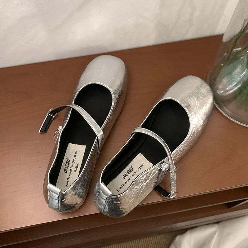 Fashion New In 2025 Female Shallow Ladies Mary Janes Flats Shoes Fashion Buckle Strap Women Flats Shoes With Height Increasing Footwear
