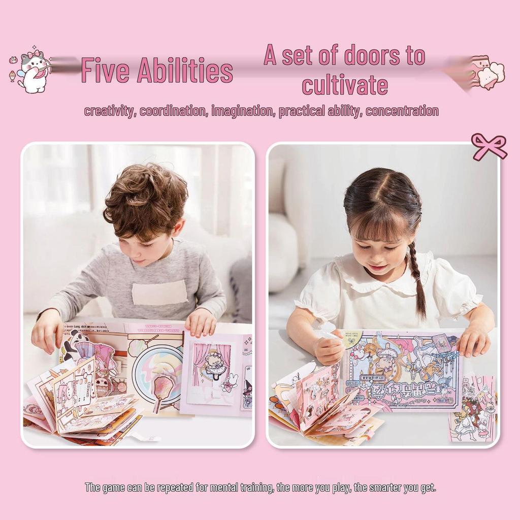 June 1st Children's Day Gift: 3D Advanced Magnetic Quiet Book for Girls with Stickers