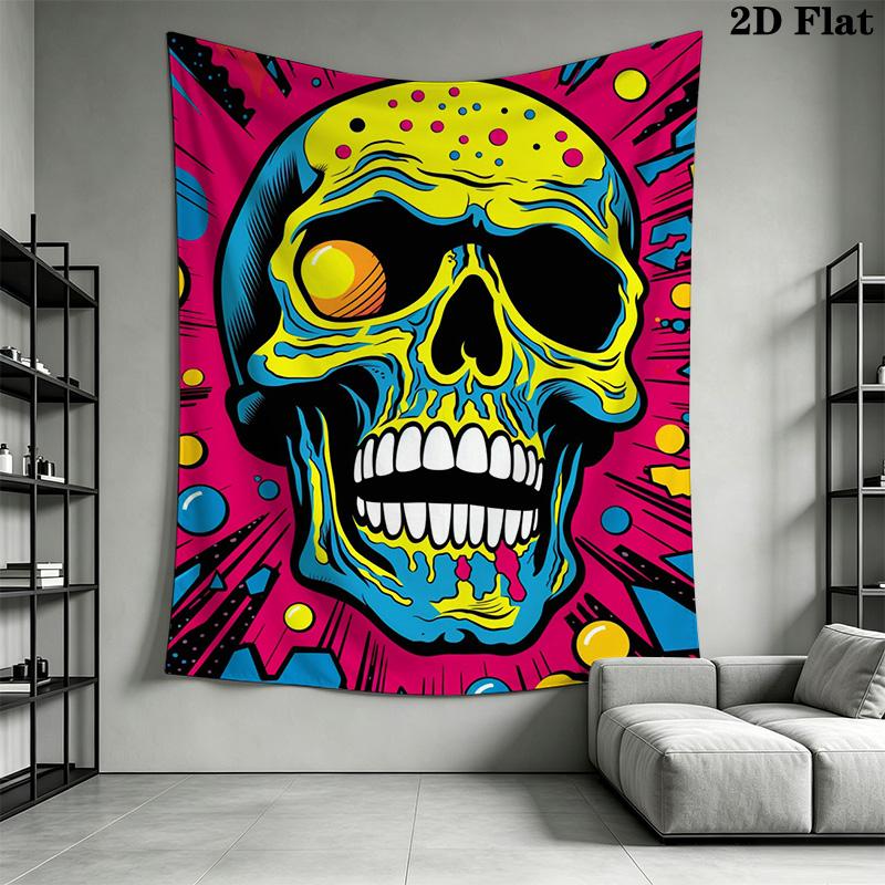 Colorful Skull Pattern Home Decor Tapestry, Wall Hanging, Decorative RV Wall Cloth.ZGT0914141