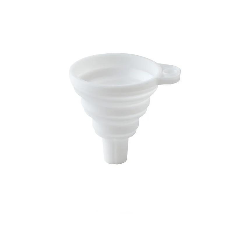 1 Pcs Silicone Folding Funnel Retractable Household Liquid Sub-mini Funnel White Grey Funnel Kitchen Gadget