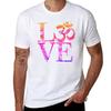 OM LOVE Spiritual Symbol in Distressed Style TShirt Heavy Duty Casual Work Tee
