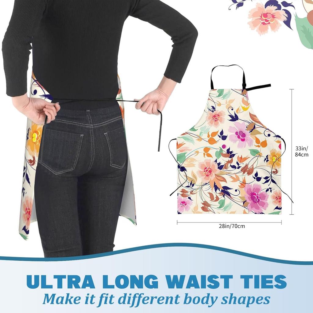 Cute Orange Citrus Apron for Women,28x33in,Fruit Kitchen Aprons with 2 Pockets,Oxford Fabric,Sweet Adjustable Apron for Cooking Baking Gardening