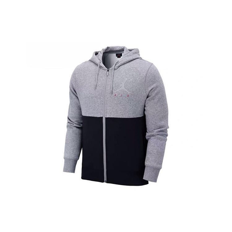 Air Jordan Basketball Casual Sports Hooded Jacket Black Gray Colorblock Men s CK1353-091 XS