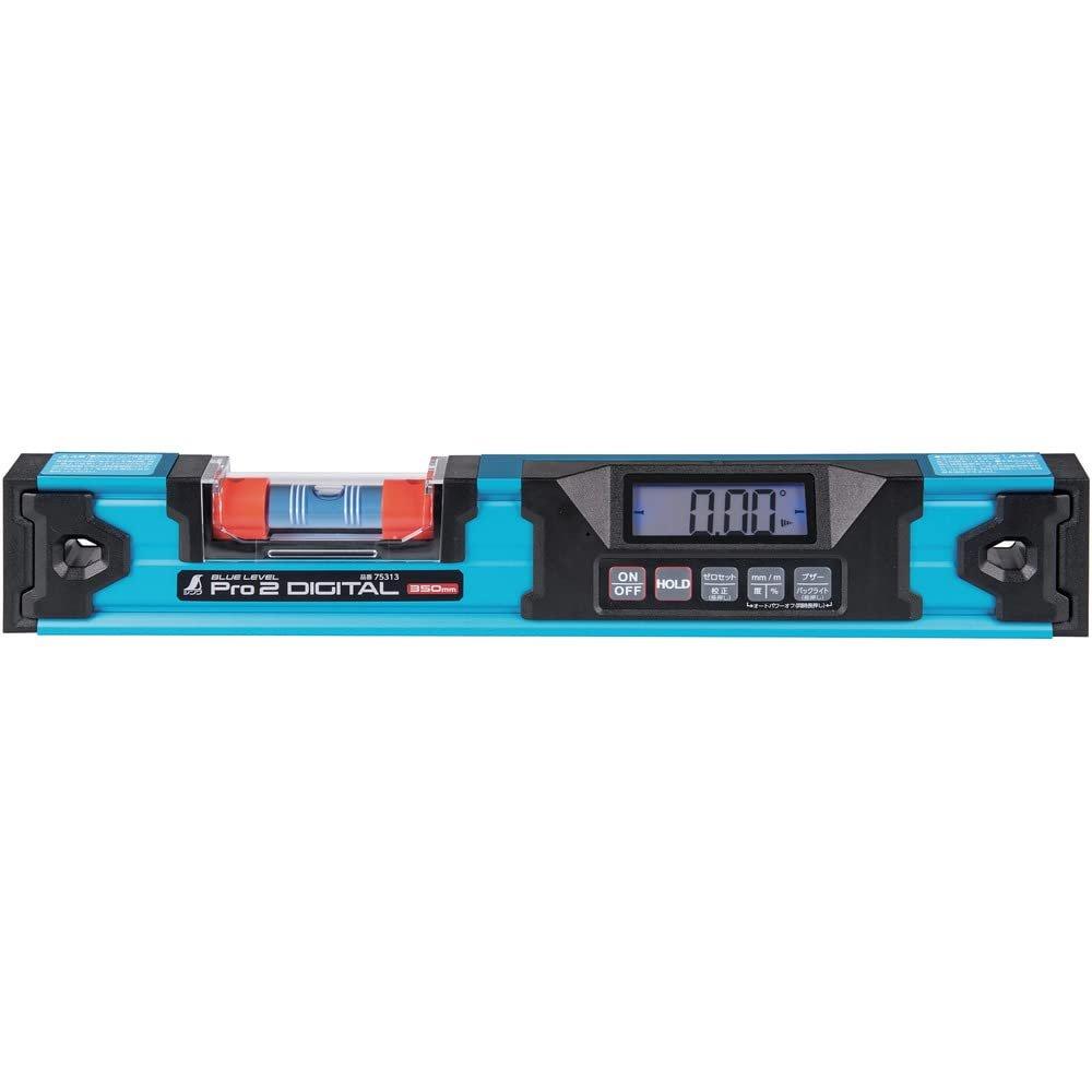 Цифровой уровень Shinwa Blue Level Pro2 350 мм - IP65 Защита от пыли и влаги - Инструмент для точных измерений в строительстве и сантехнике