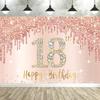 Rose Gold Glücklicher 18. Geburtstag Party Hintergrund Glitzer Diamant Geburtstag Hintergrund Mädchen Süß Geburtstagsparty Banner Fotografie
