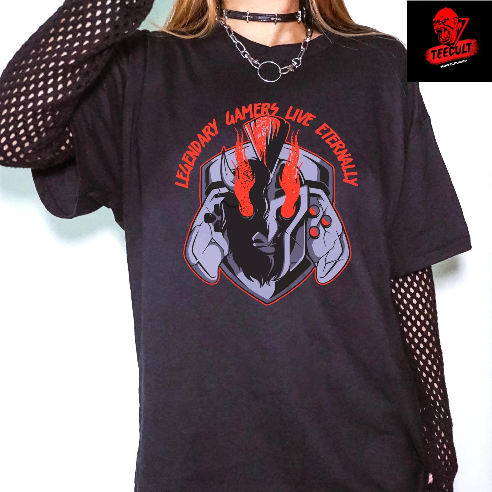 Men s and Women s T-shirts Legendary Gamers Live Eternally Video Gamer Unisex Heavy Cotton S
