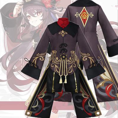 Genshin Impact Hutao Cosplay Costume Uniform Wig Cosplay Anime Game Hu Tao Chinese Style Halloween Costumes for Women
