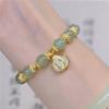 Ventfille Gold Color For Women'S Hetian Jade Bracelet Leaves Double Layer Jewelry Girls Gifts Dropshipping