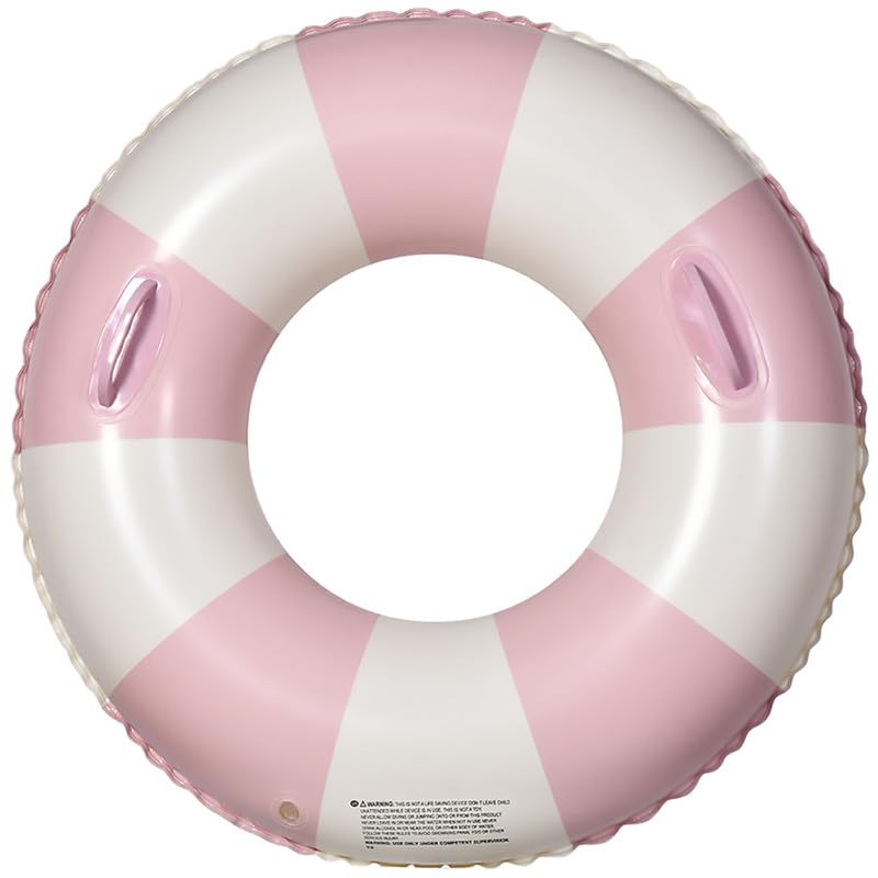

Плавательный круг для детей и прочный полосатый для лета, пляжа, воды, бассейна, защиты от жары, 120 см, с ручкой, для взрослых, плавание, плавательный круг, плавучесть, розовый