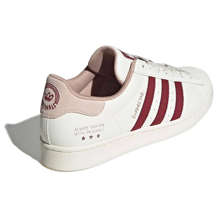 Adidas Originals Superstar Low Top Sneakers Unisex Sneakers White Pink IG3853