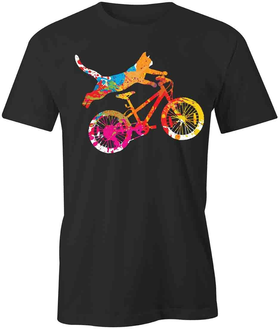 CAT BICYCLE TShirt Tee Short-Sleeved Cotton CLOTHING ANIMALS S1BCA44 XL