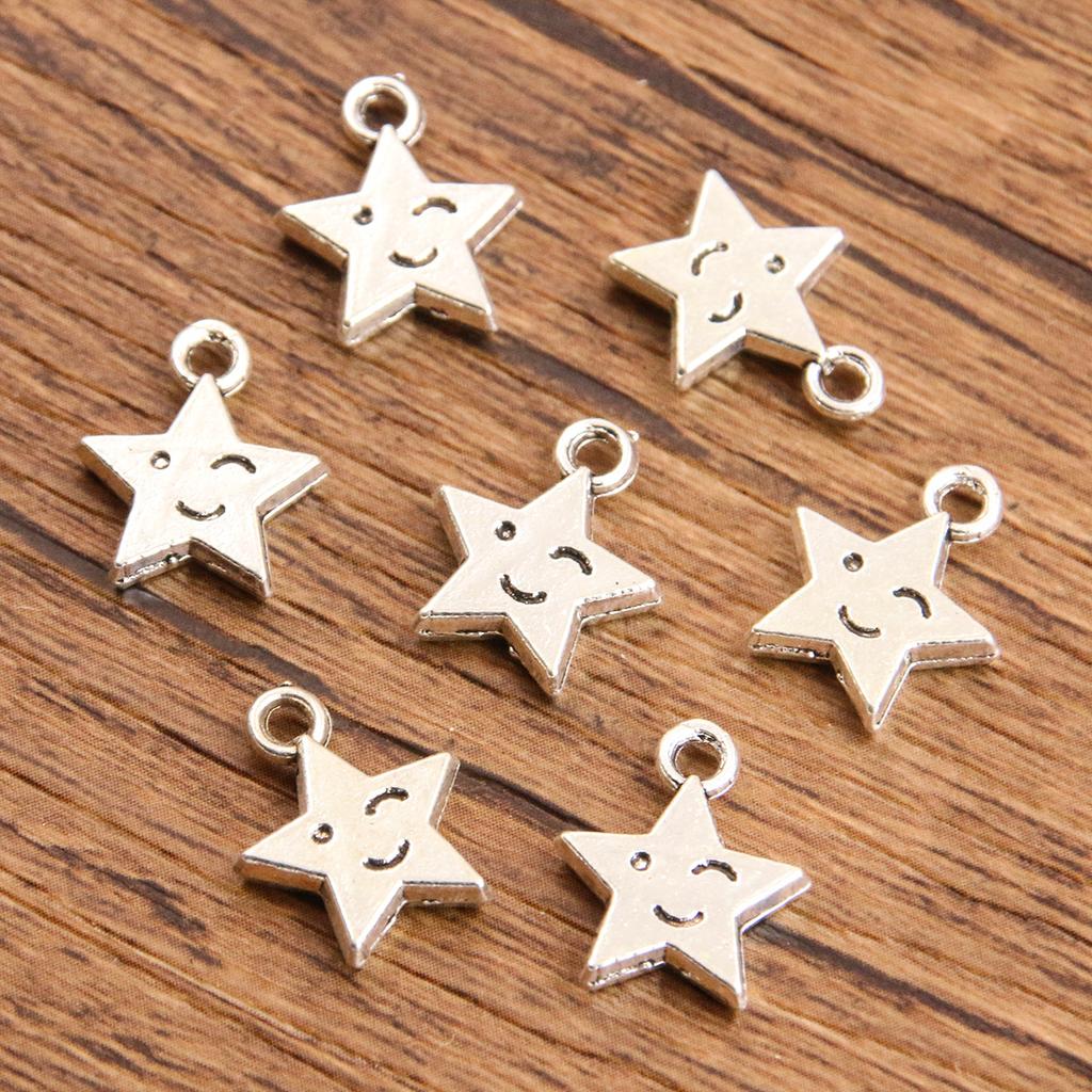 10pcs Hollow-out Pentagram Star Pendant Jewelry Pendant