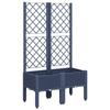 VidaXL Jardinière avec Treillis, Bac à Fleurs, Pot à Plantes, Boîte à Fleurs Jardin Terrasse Patio Extérieur, Bleu Gris 367921