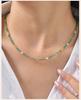 Beaded Choker Necklace for Women, 18K Gold Plated Boho Colorful Natural Stone Beads Chain Necklace stackable Handmade Jewelry
