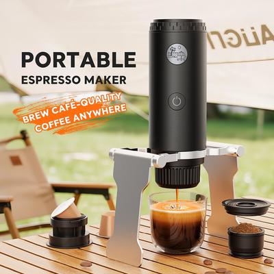 Macchina per Caffè Espresso Portatile 3-in-1 Macchina da Caffè da Viaggio per Campeggio Escursionismo Ufficio Auto-Riscaldante con USB-C