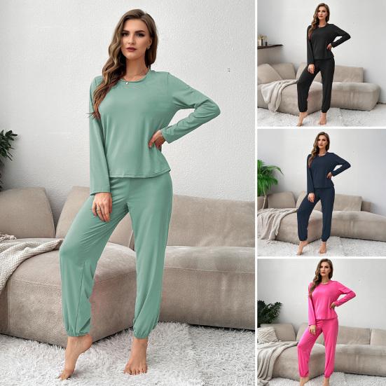 2 Piece Women's Pajama Set Long Sleeve Top with Jogger Pants Pjs Set Fall Loose Sleepwear Lounge Set