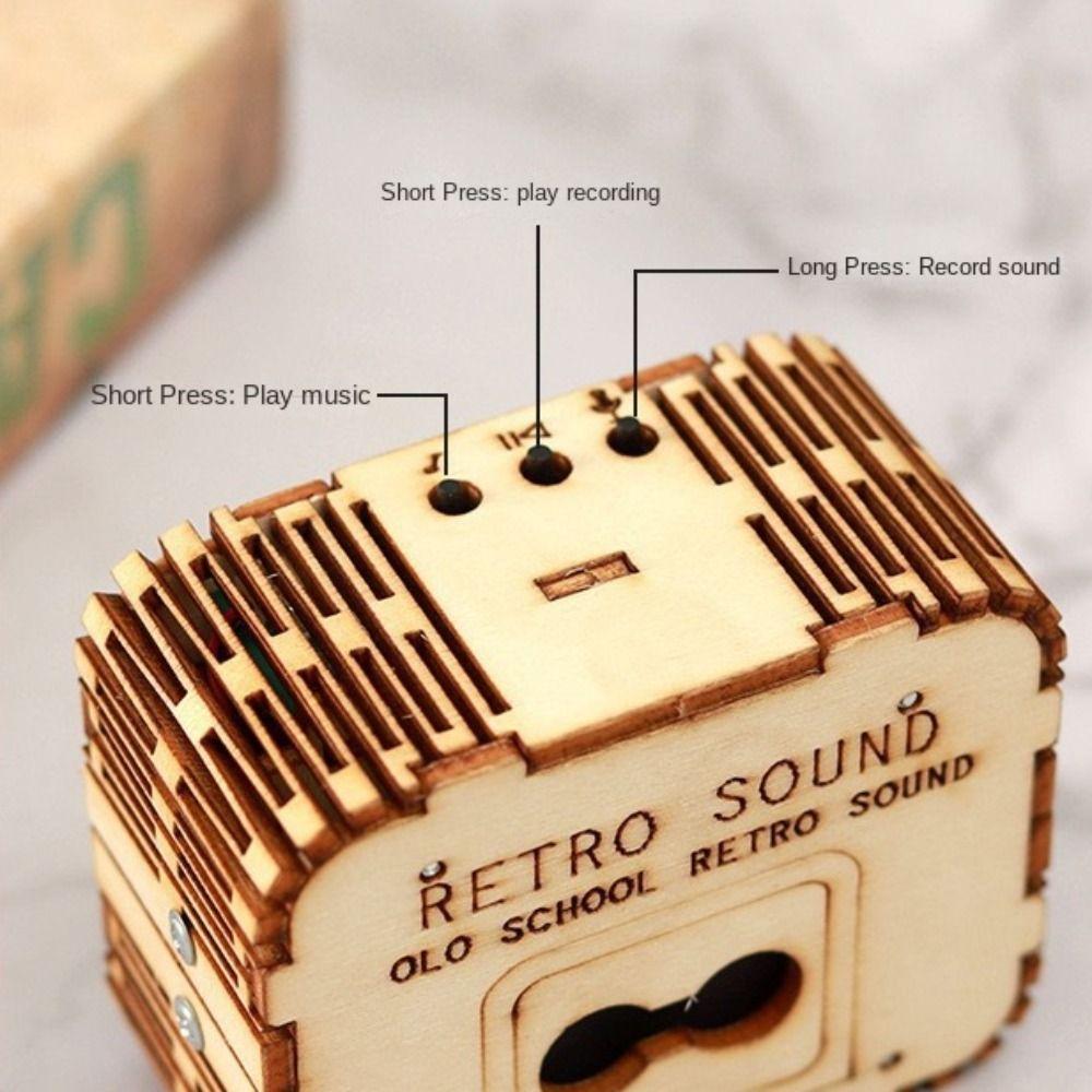 Wooden Wooden Tape Recorder Self-made Cassette Recorder Useful Assembly Tape Recorder  Friend Gift