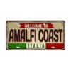 Mfoever Tin Italy License Plates for Wall Art Decoration Metal Tin Signs Vintage Tags Metal Automotive Signs For Cafe Bar Club Garage Pubs