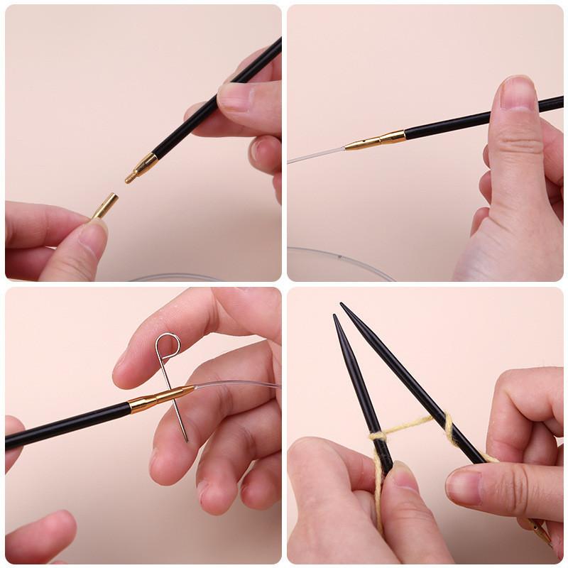 SKC Sandalwood Circular Needle Detachable DIY Knitting Tool Set Knitting Needle Loop Needle Interchangeable Sweater Needle